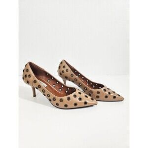 Osso Boutique Leather Tan Grommet Size 5.5/6 (225/1.5) Pointed Toe Heels